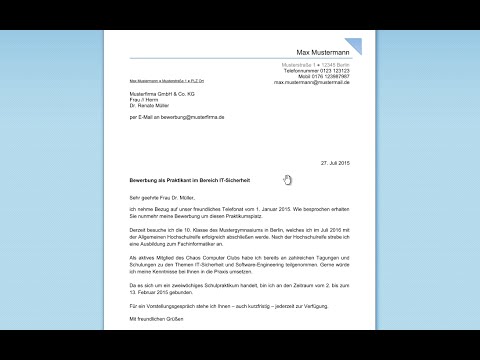 Bewerbung als Praktikant